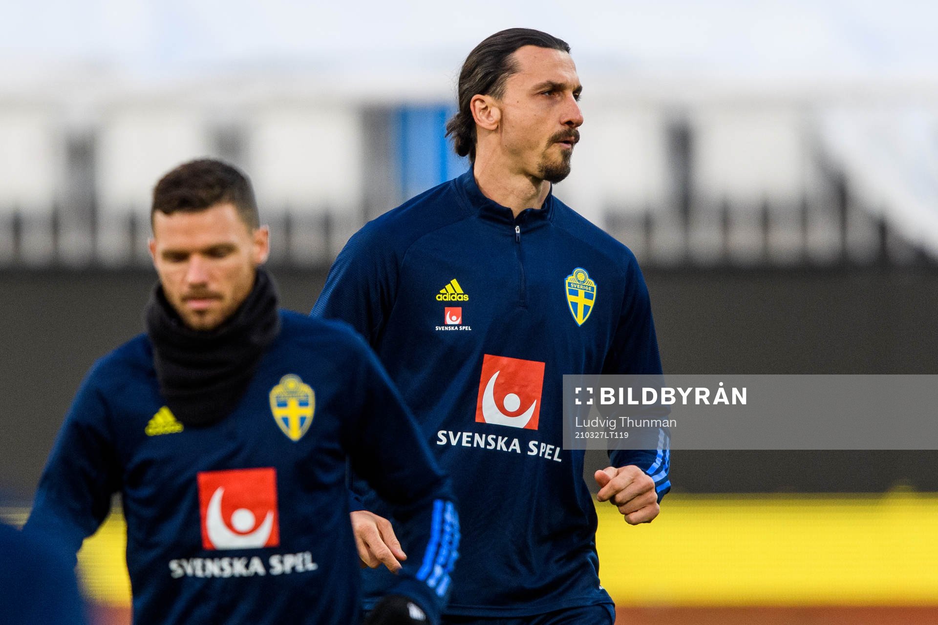 Marcus Berg and Zlatan Ibrahimovic of the Swedish national