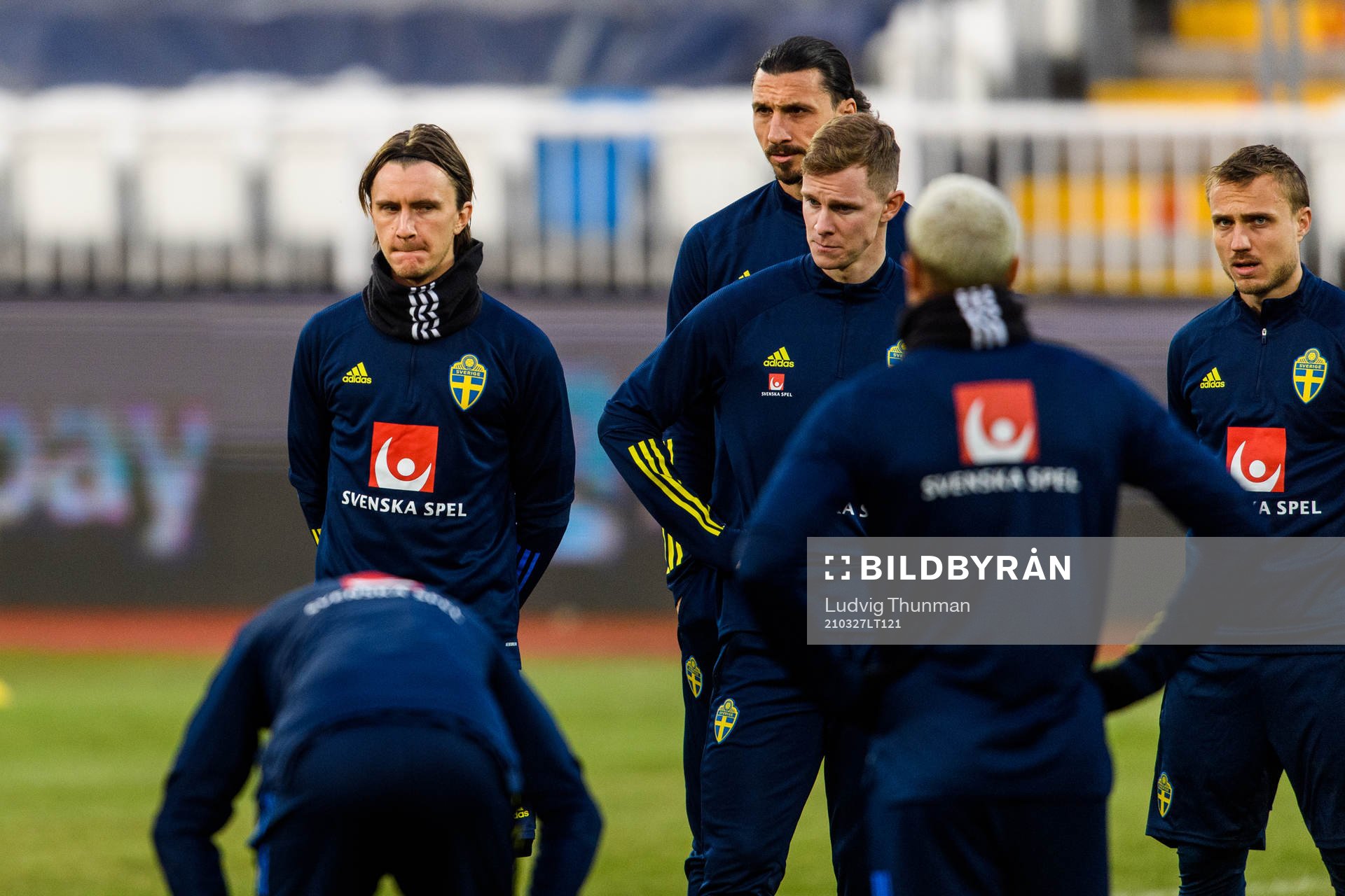 Kristoffer Olsson, Emil Krafth and Zlatan Ibrahimovic of
