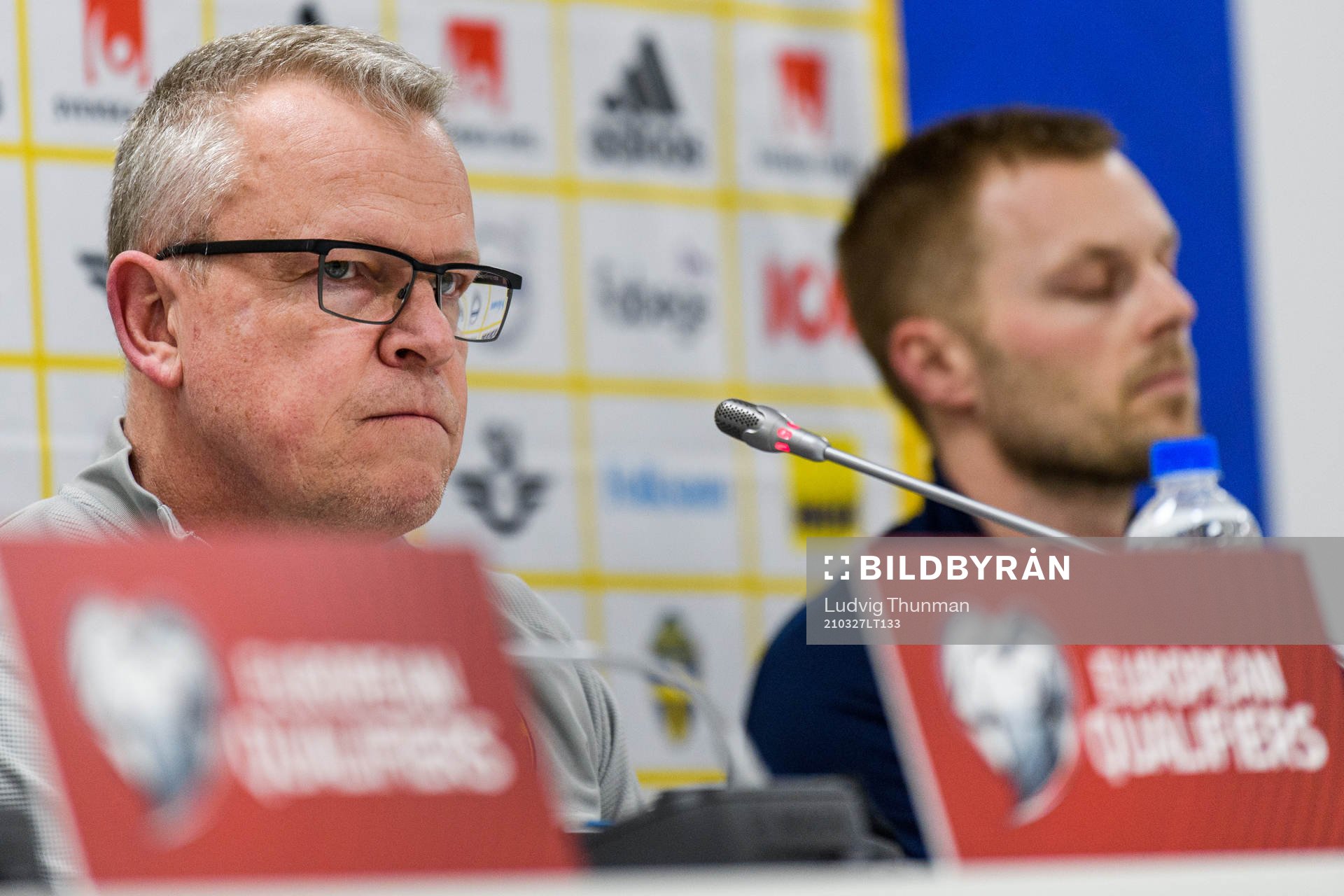 Janne Andersson, head coach and Sebastian Larsson of the