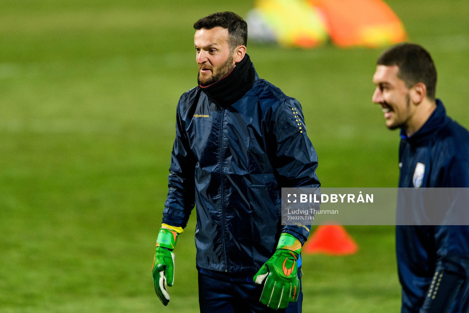 Goalkeeper Samir Ujkani of the Kosovo national football