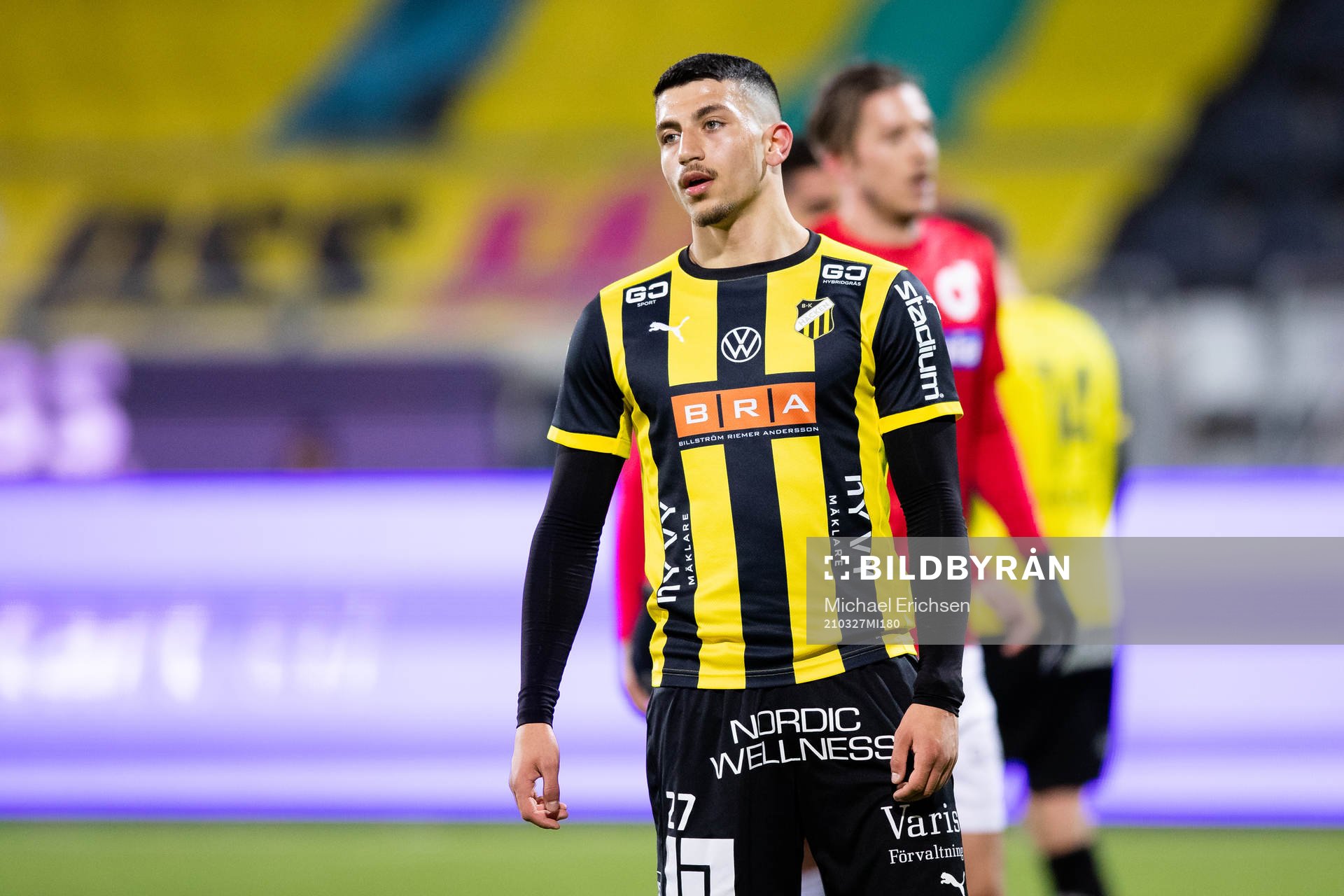 Häckens Leonardo Farah Sarin under träningsmatchen i fotboll mellan Häcken och Degerfors den 27 mars 2021 i Göteborg. 