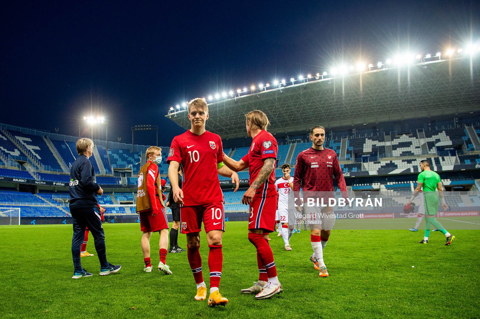 Martin Ødegaard of Norway looks dejected