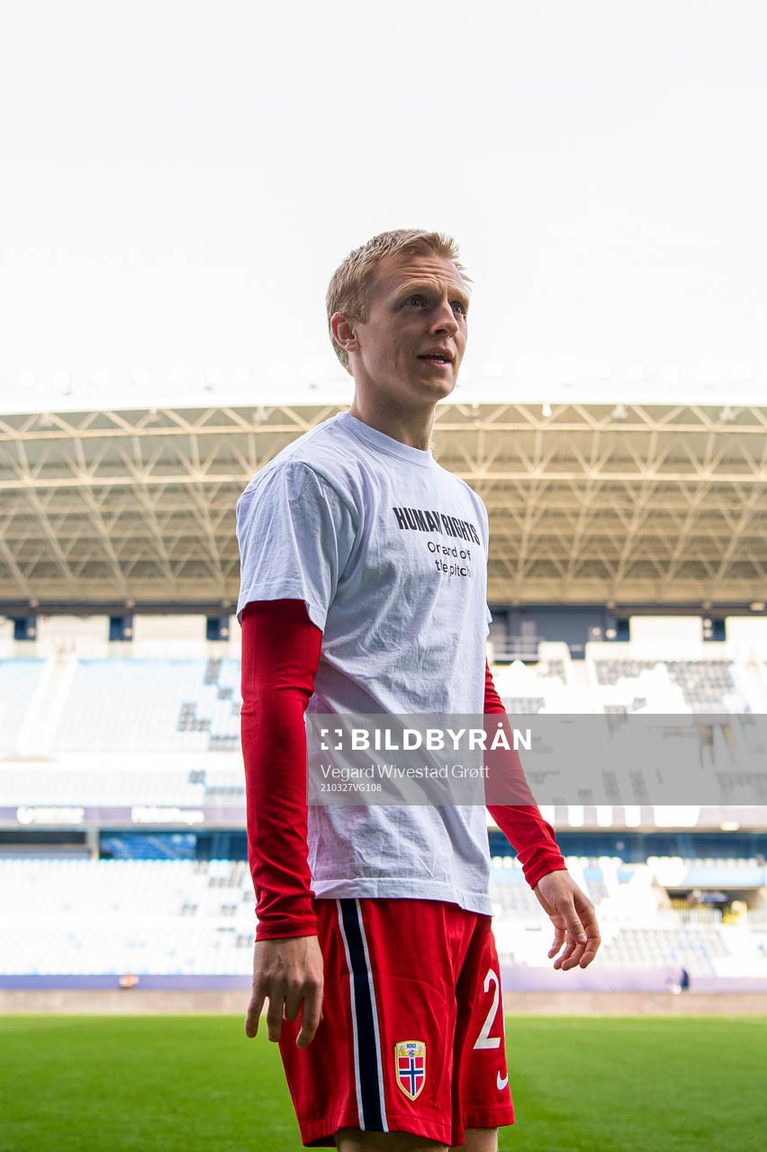 Mats Møller Dæhli of Norway wearing a t-shirt with the