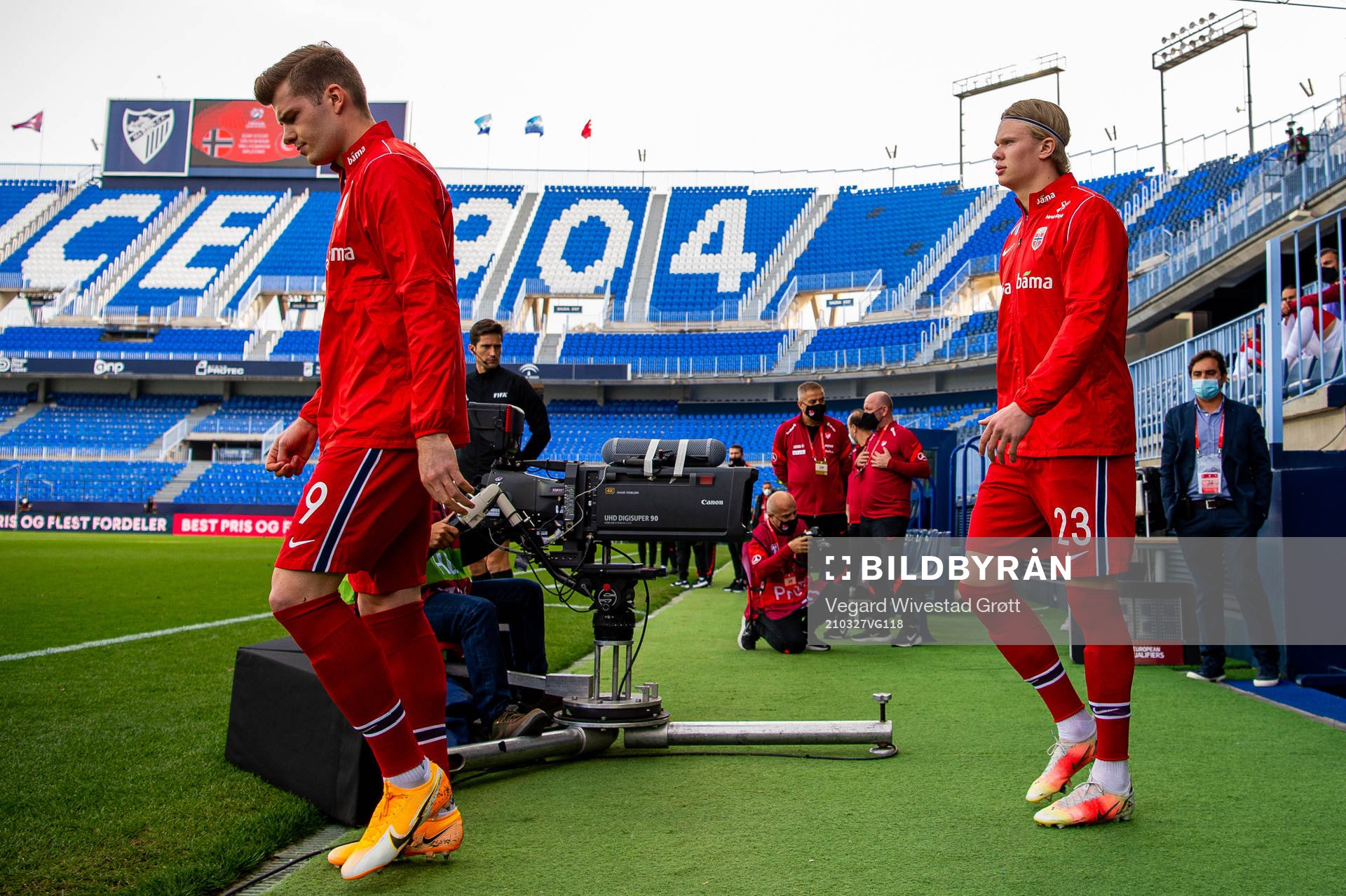 Alexander Sørloth and Erling Braut Haaland of Norway