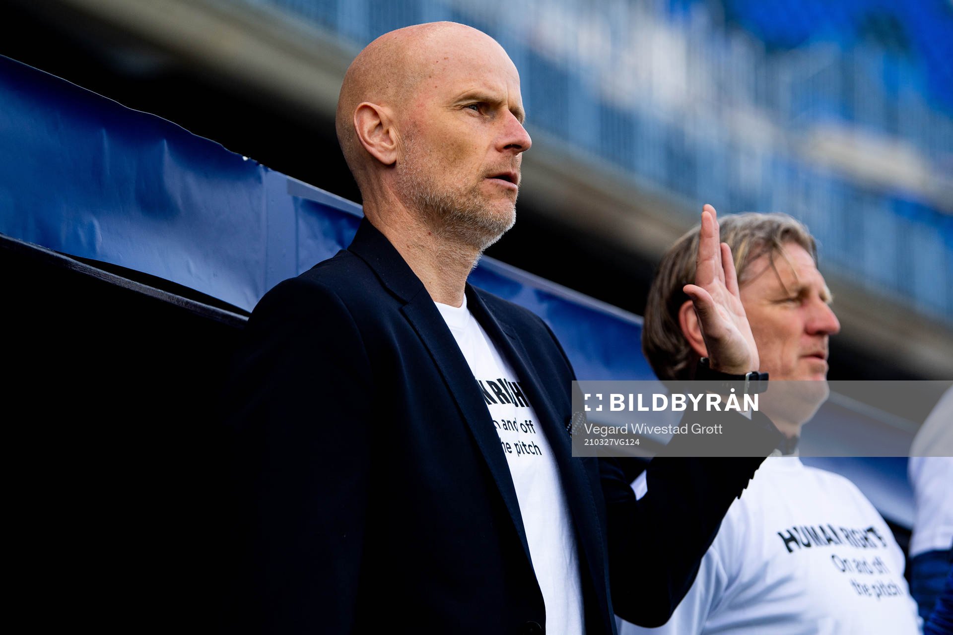 Ståle Solbakken, head coach of Norway, and Kent Bergersen,