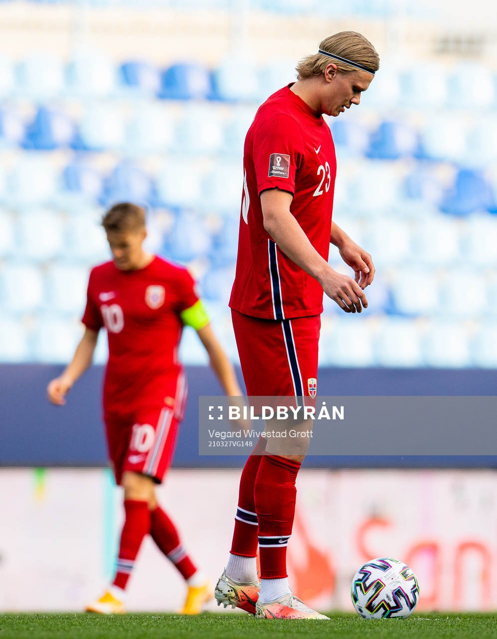 Erling Braut Haaland of Norway looks dejected