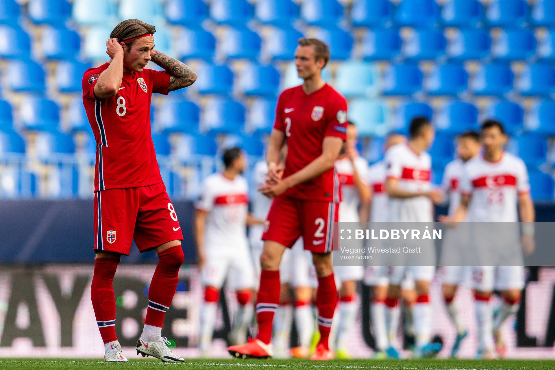 Patrick Berg of Norway looks dejected