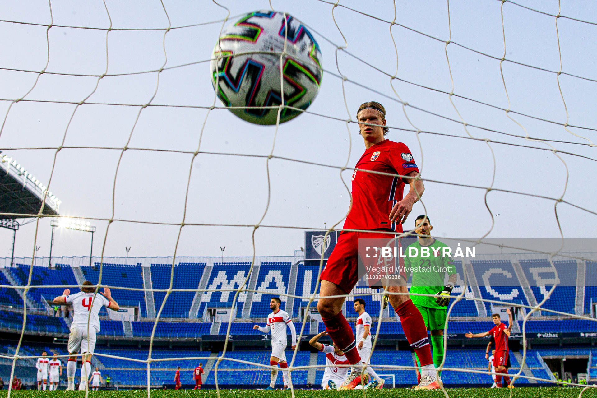 Erling Braut Haaland of Norway reacts