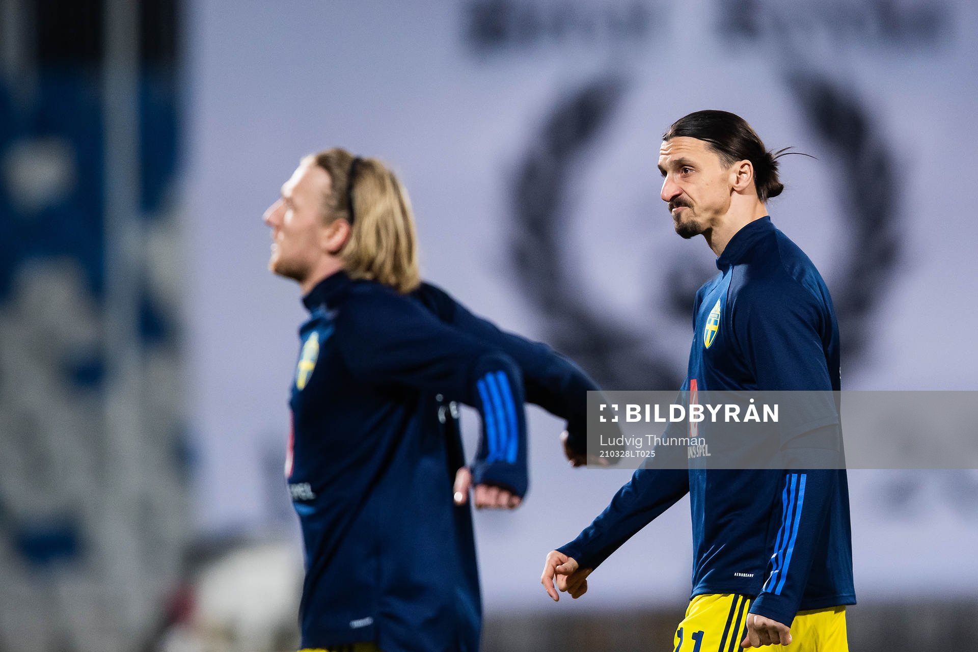 Emil Forsberg and Zlatan Ibrahimovic of Sweden