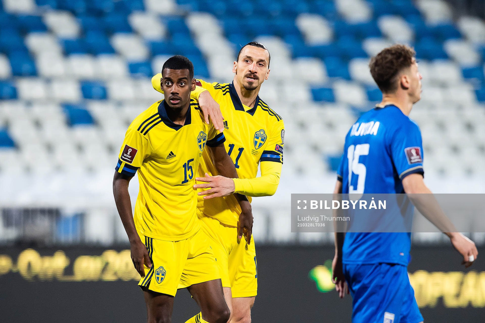 Alexander Isak and Zlatan Ibrahimovic of Sweden