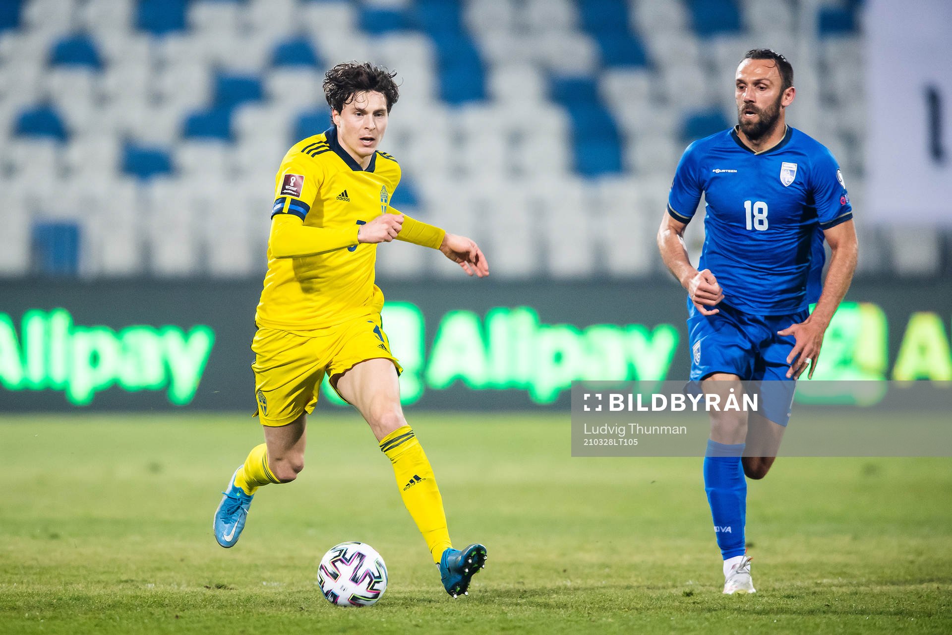 Victor Nilsson Lindelöf of Sweden and Vedat Muriqi of