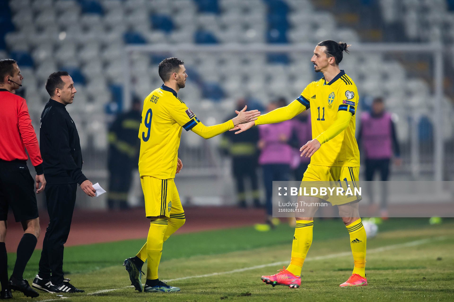 Marcus Berg and Zlatan Ibrahimovic of Sweden