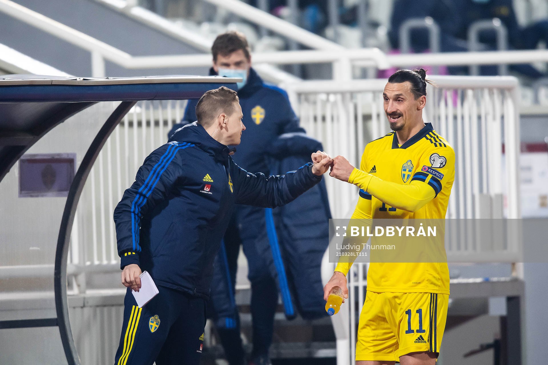 Zlatan Ibrahimovic and Goalkeeper coach Maths Elfvendal of