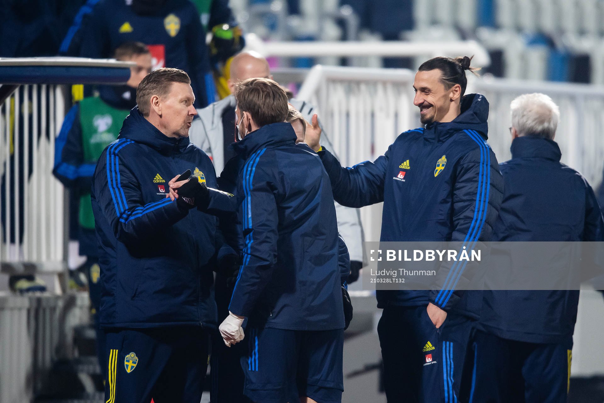 assistant coach Peter Wettergren and Zlatan Ibrahimovic of