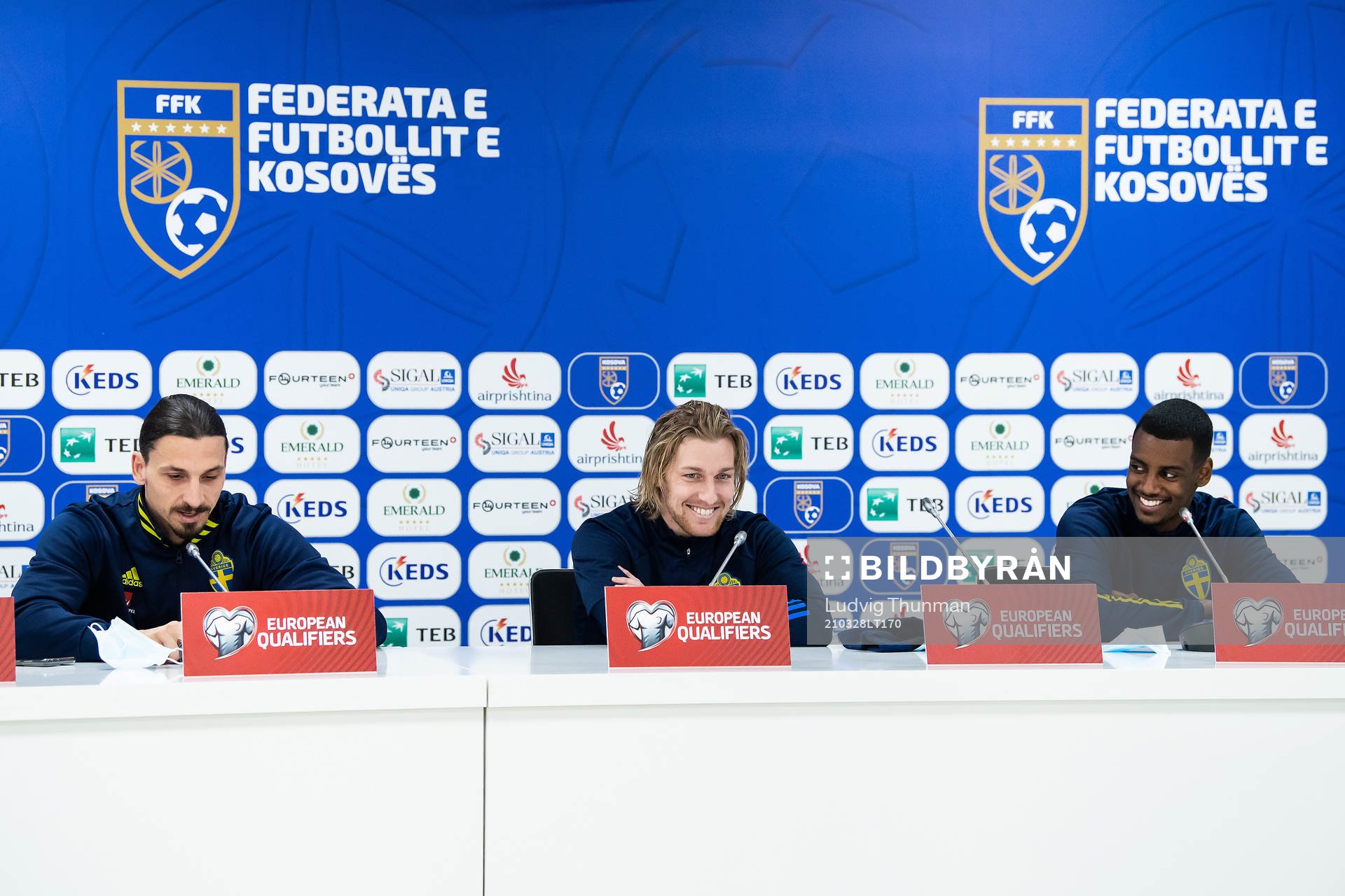 Zlatan Ibrahimovic, Emil Forsberg and Alexander Isak of