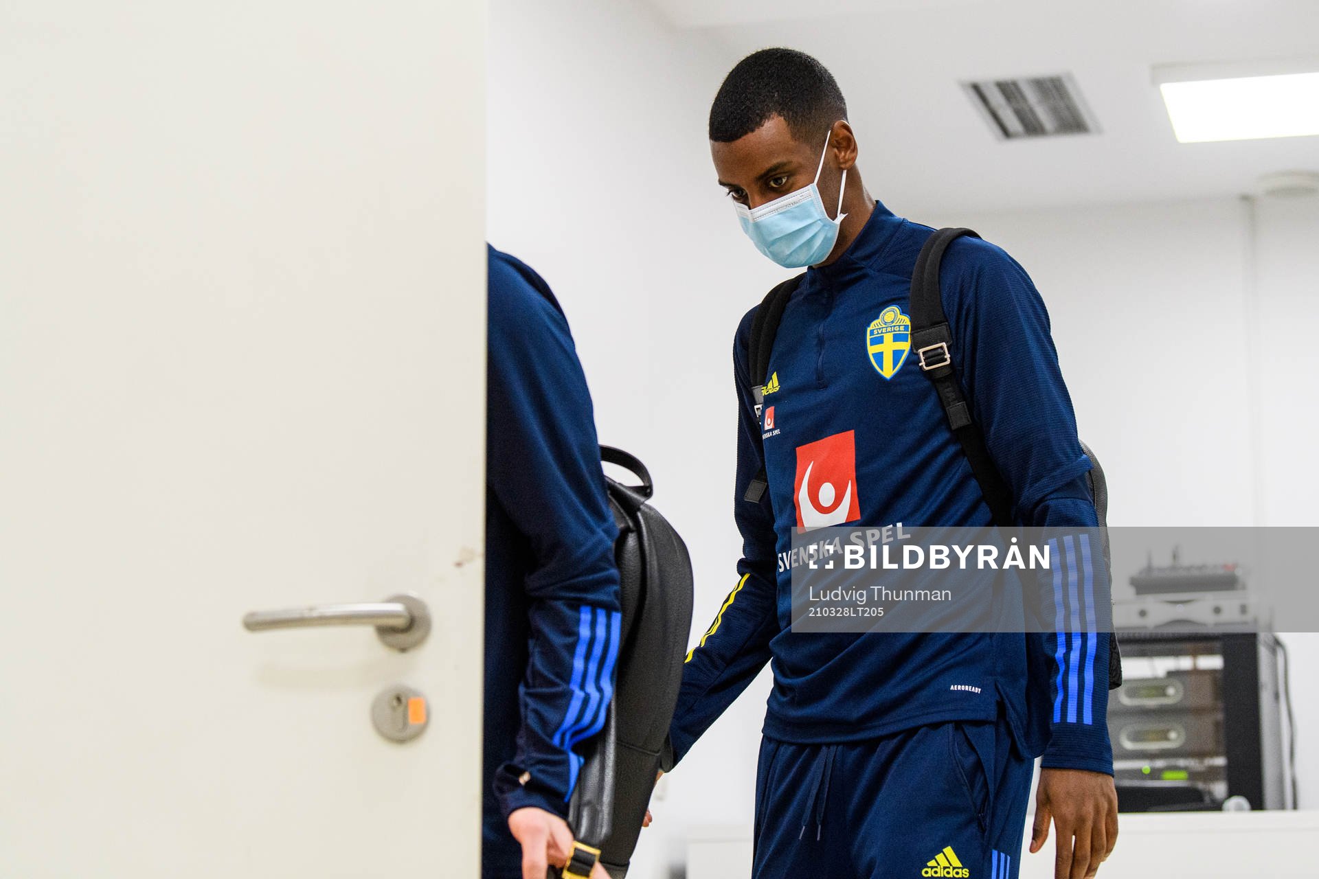 Alexander Isak of Sweden leaves the press conference