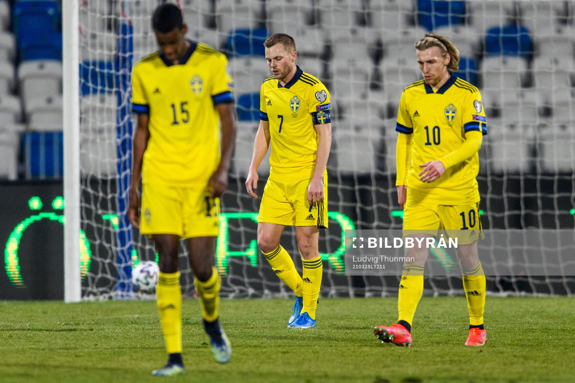 Alexander Isak, Sebastian Larsson and Emil Forsberg of