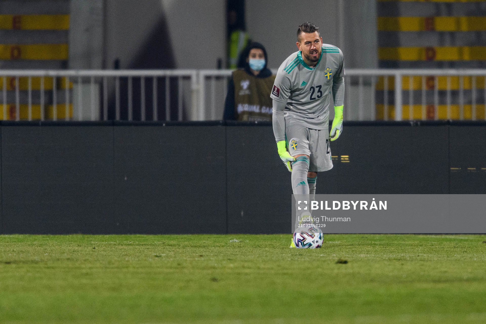 Goalkeeper Kristoffer Nordfeldt of Sweden
