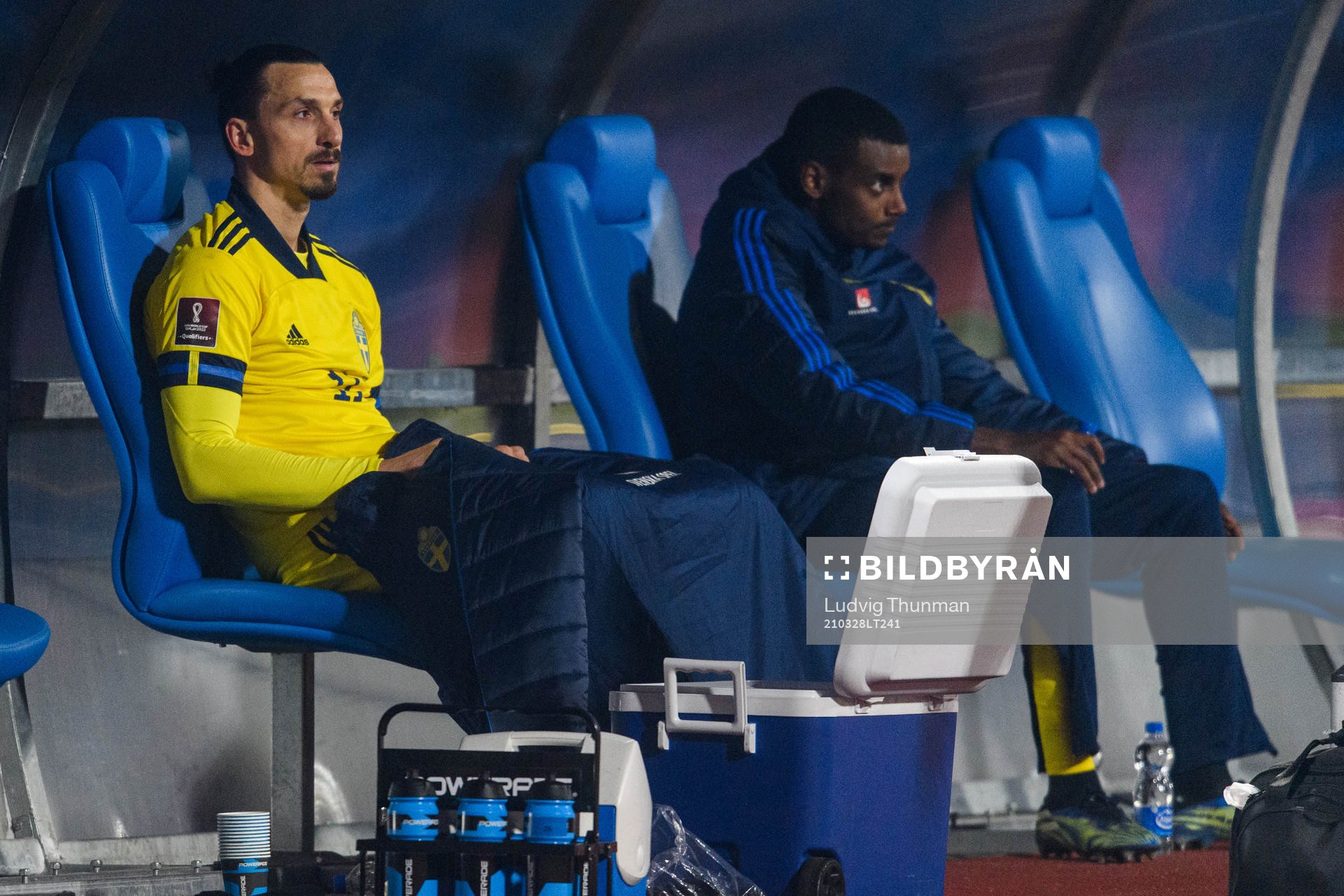 Zlatan Ibrahimovic and Alexander Isak of Sweden