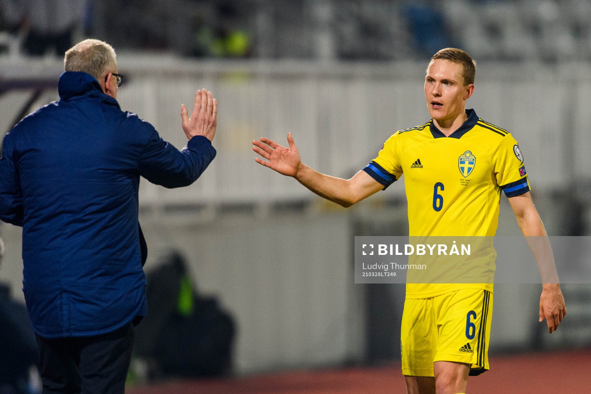 Janne Andersson, head coach and Ludwig Augustinsson of