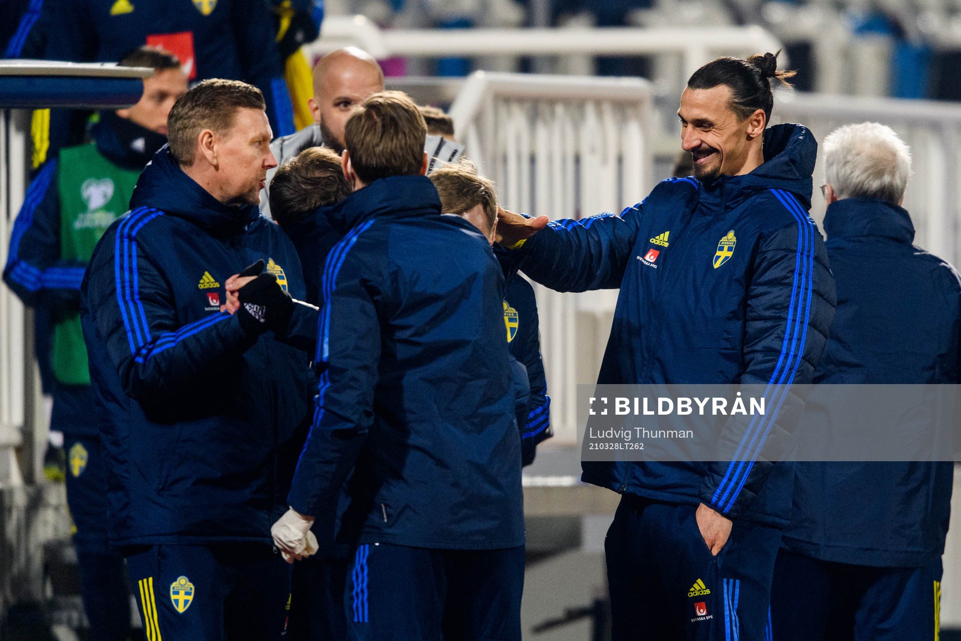 Zlatan Ibrahimovic and assistant coach Peter Wettergren of