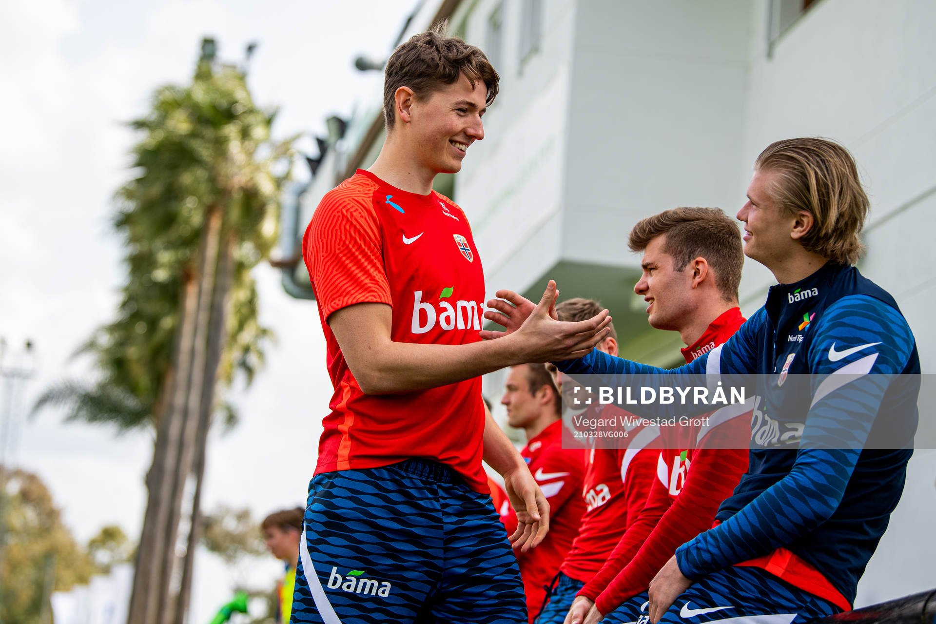 Sander Berge and Erling Braut Haaland of the Norwegian