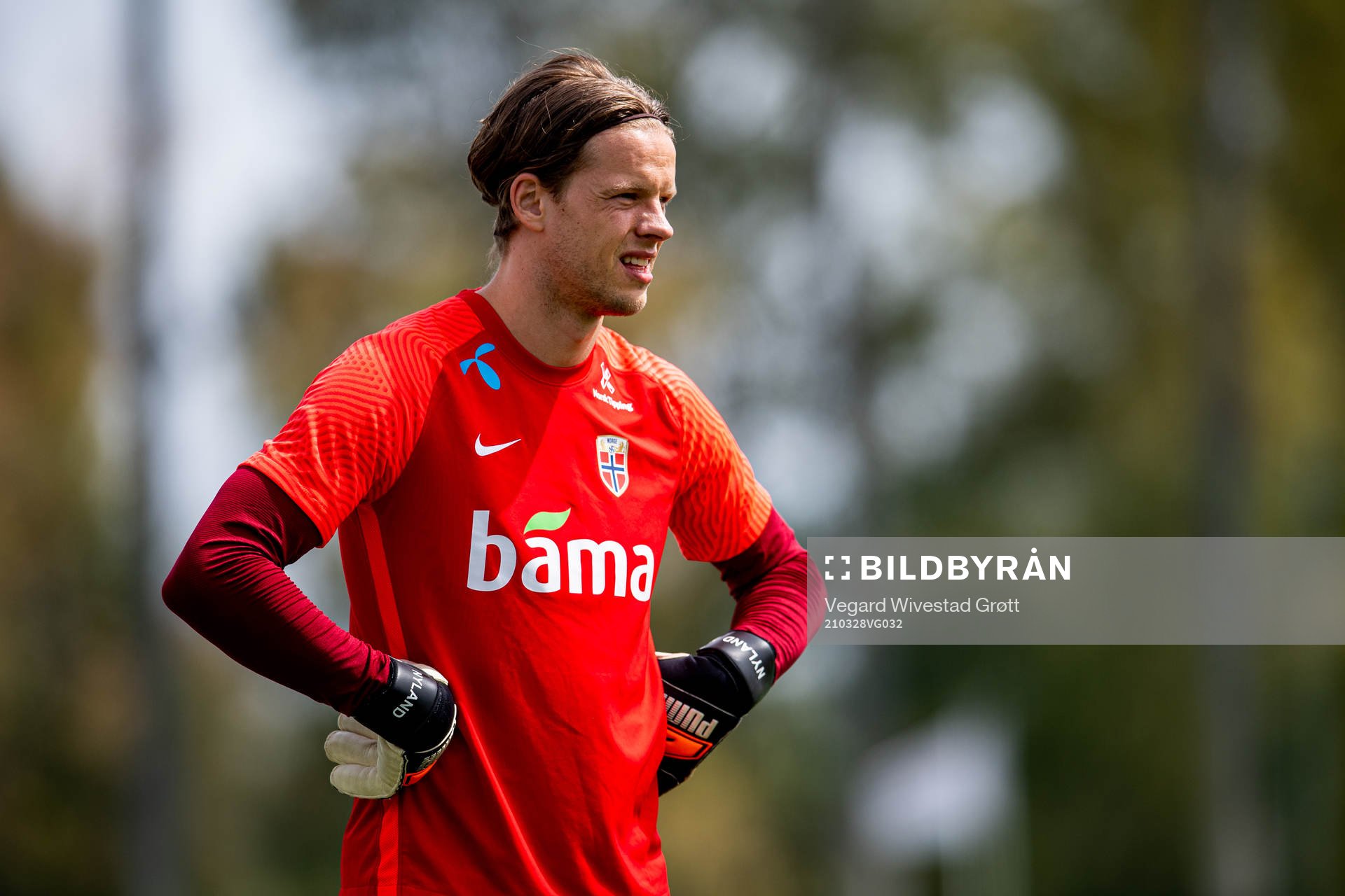 Goalkeeper Ørjan Håskjold Nyland of the Norwegian