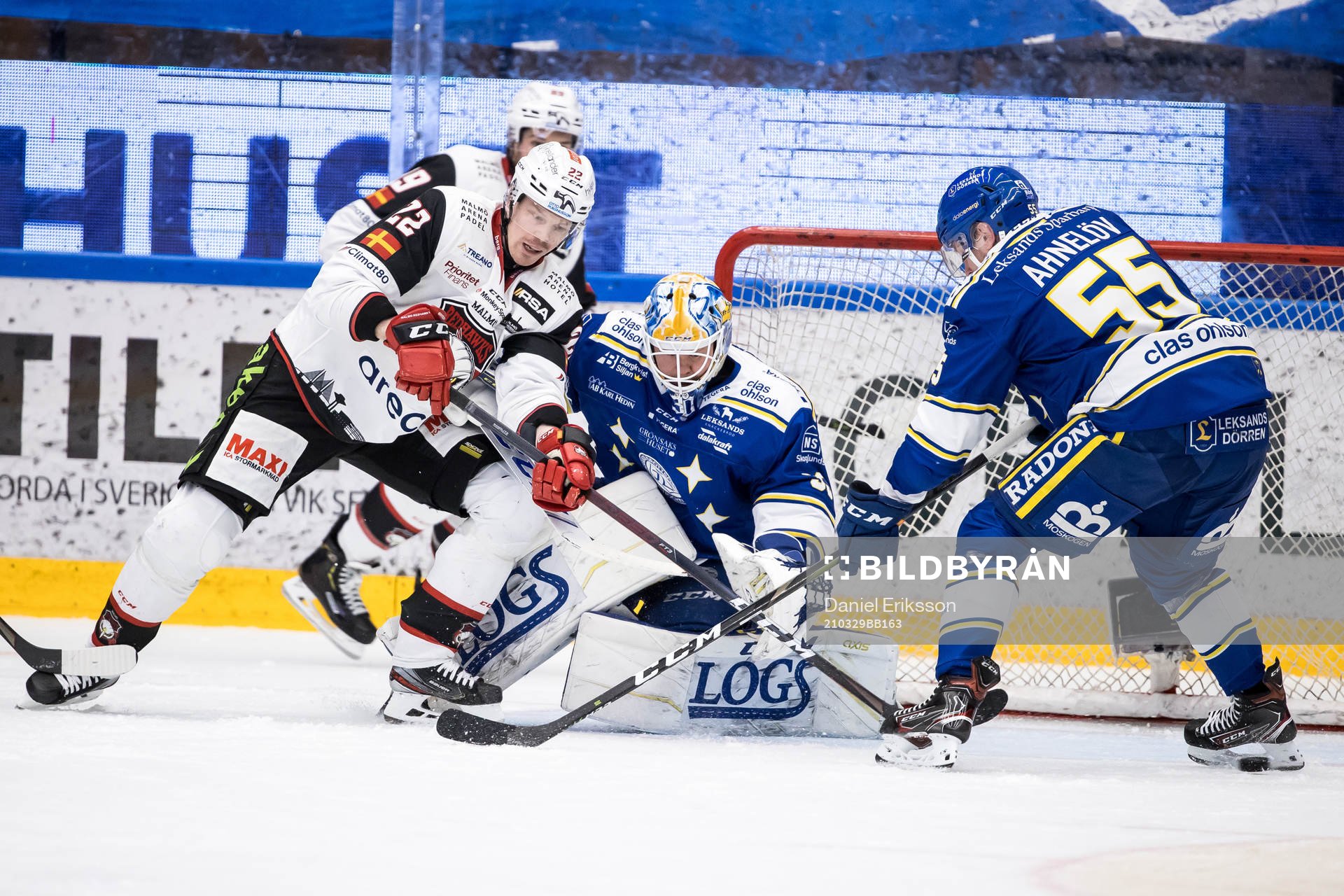 Malmö Redhawks Lars Bryggman oroar framför Leksands