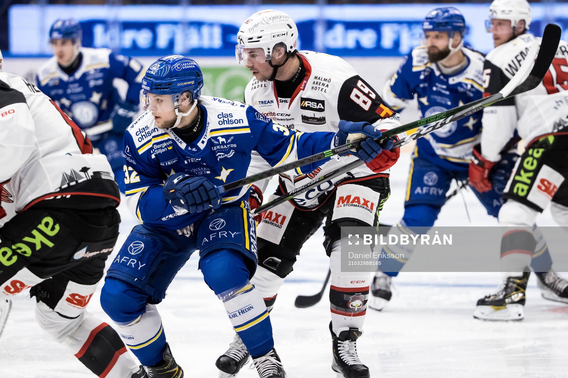 Leksands Jesper Kandergård och Malmö Redhawks Matt Puempel