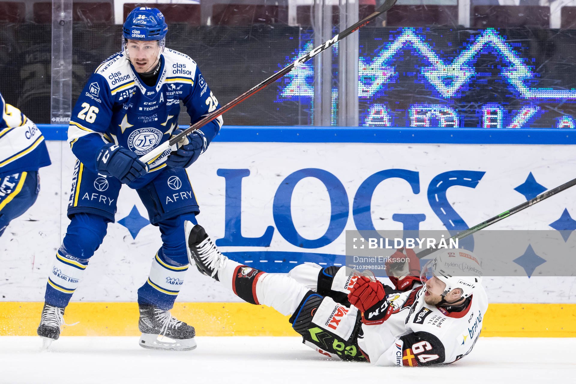 Leksands Patrik Norén och Malmö Redhawks Victor Backman