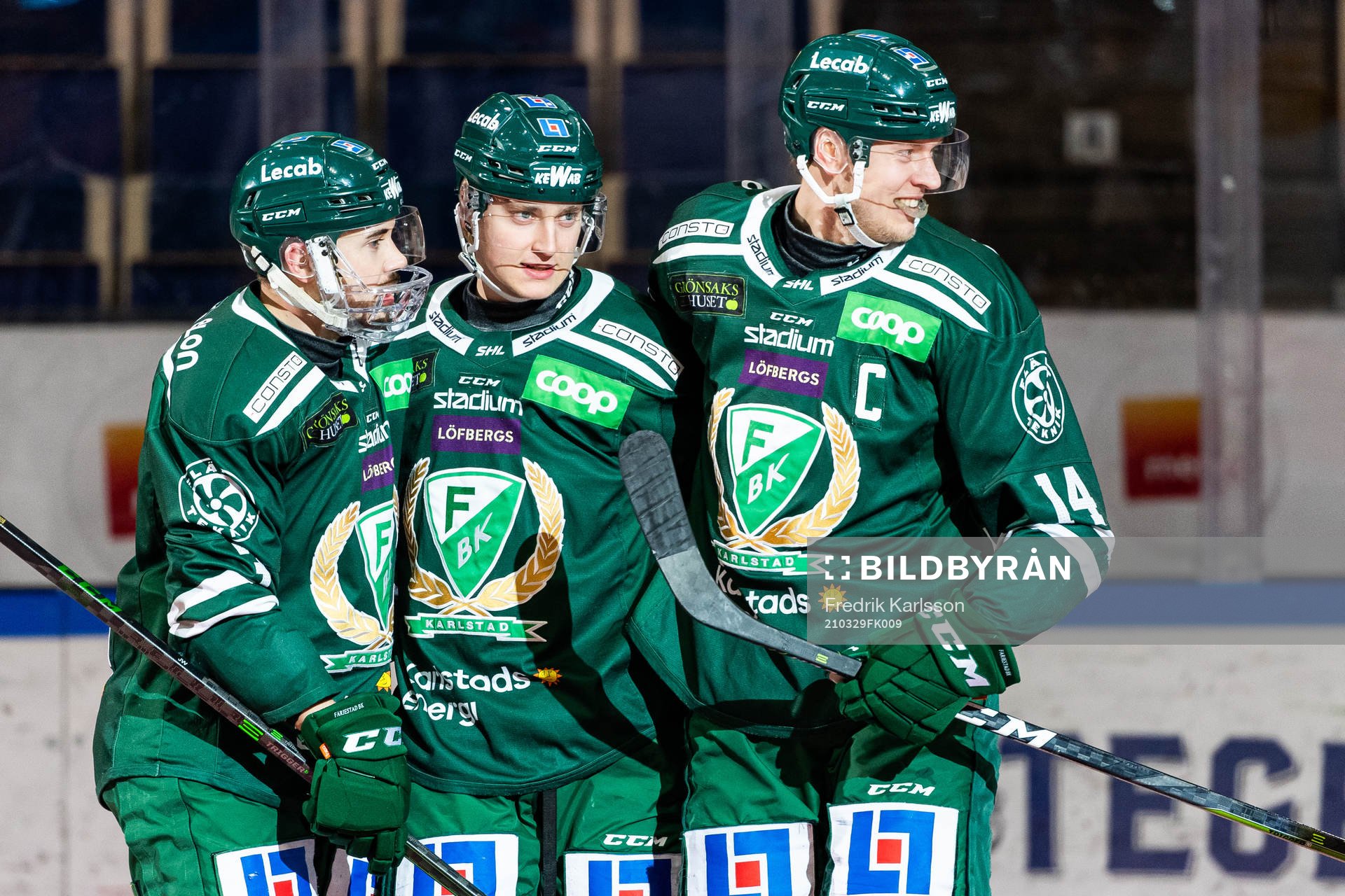 Färjestads Jens Westin, Jacob Peterson och Victor Ejdsell