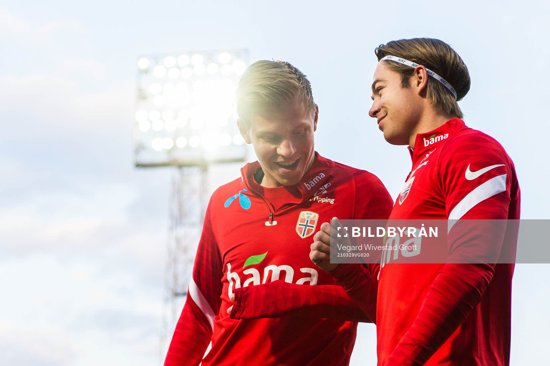 Jens Petter Hauge and Patrick Berg of the Norwegian