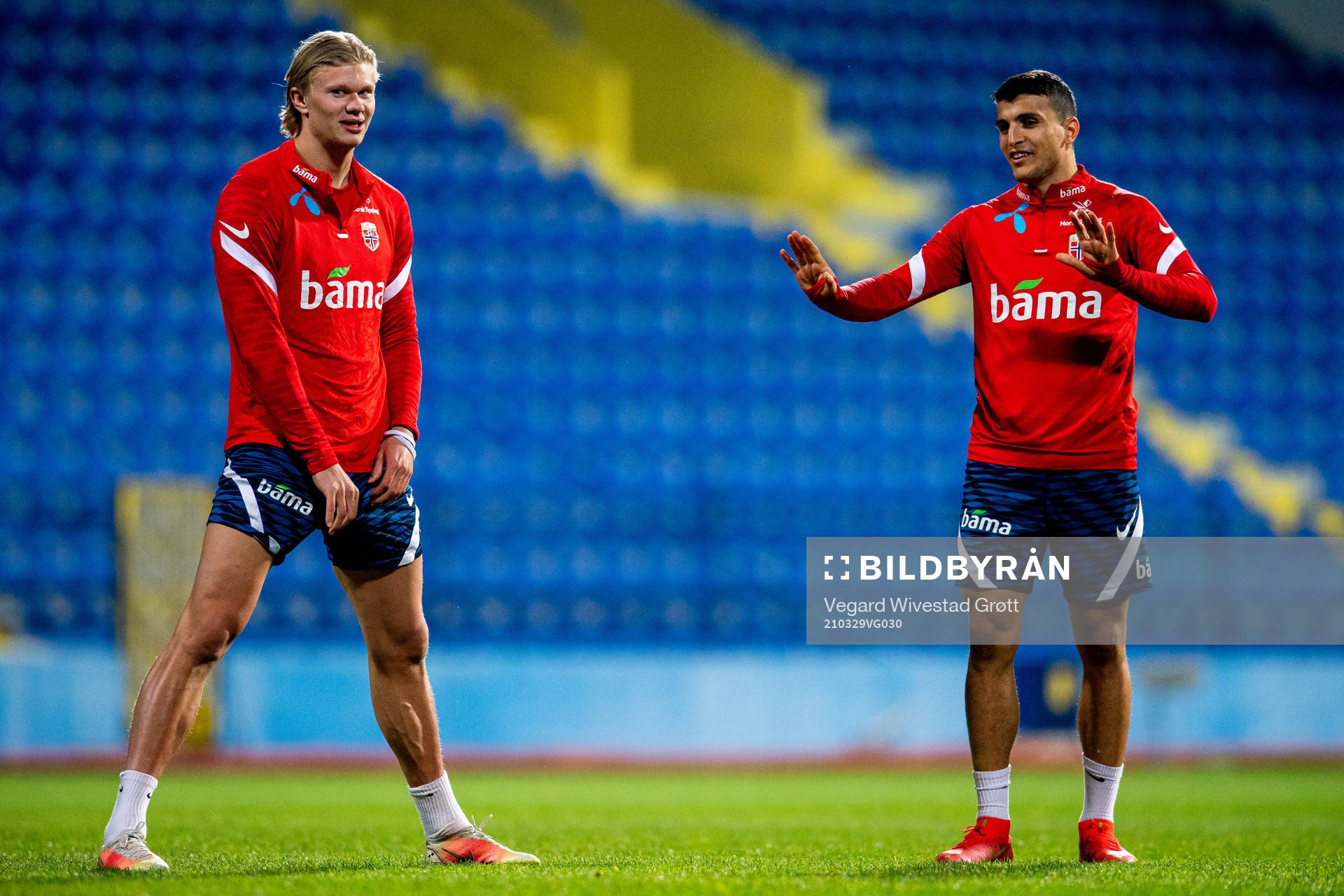 Erling Braut Haaland and Mohamed Elyounoussi of the