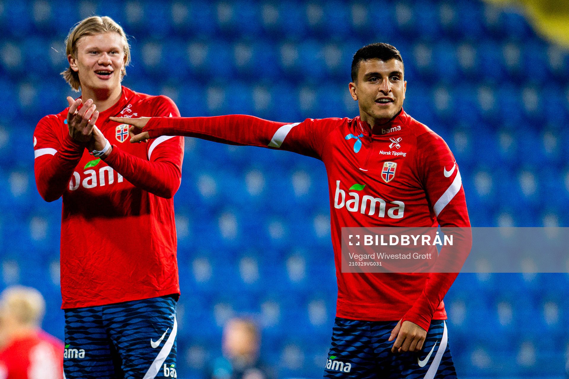 Erling Braut Haaland and Mohamed Elyounoussi of the