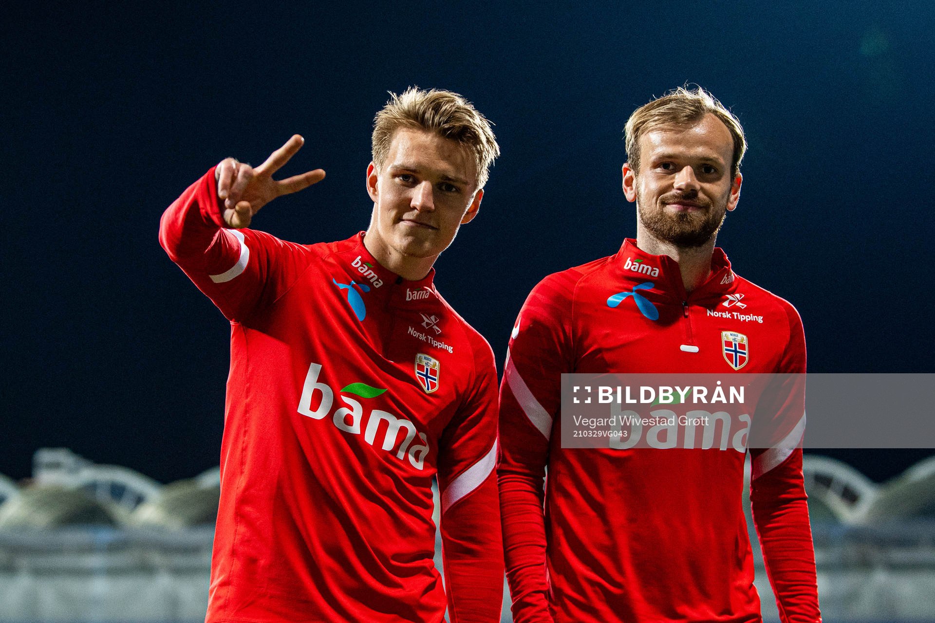 Martin Ødegaard and Iver Fossum of the Norwegian national