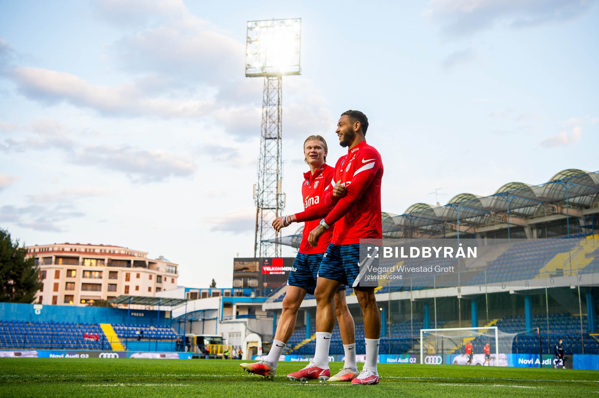 Erling Braut Haaland and Joshua King of the Norwegian