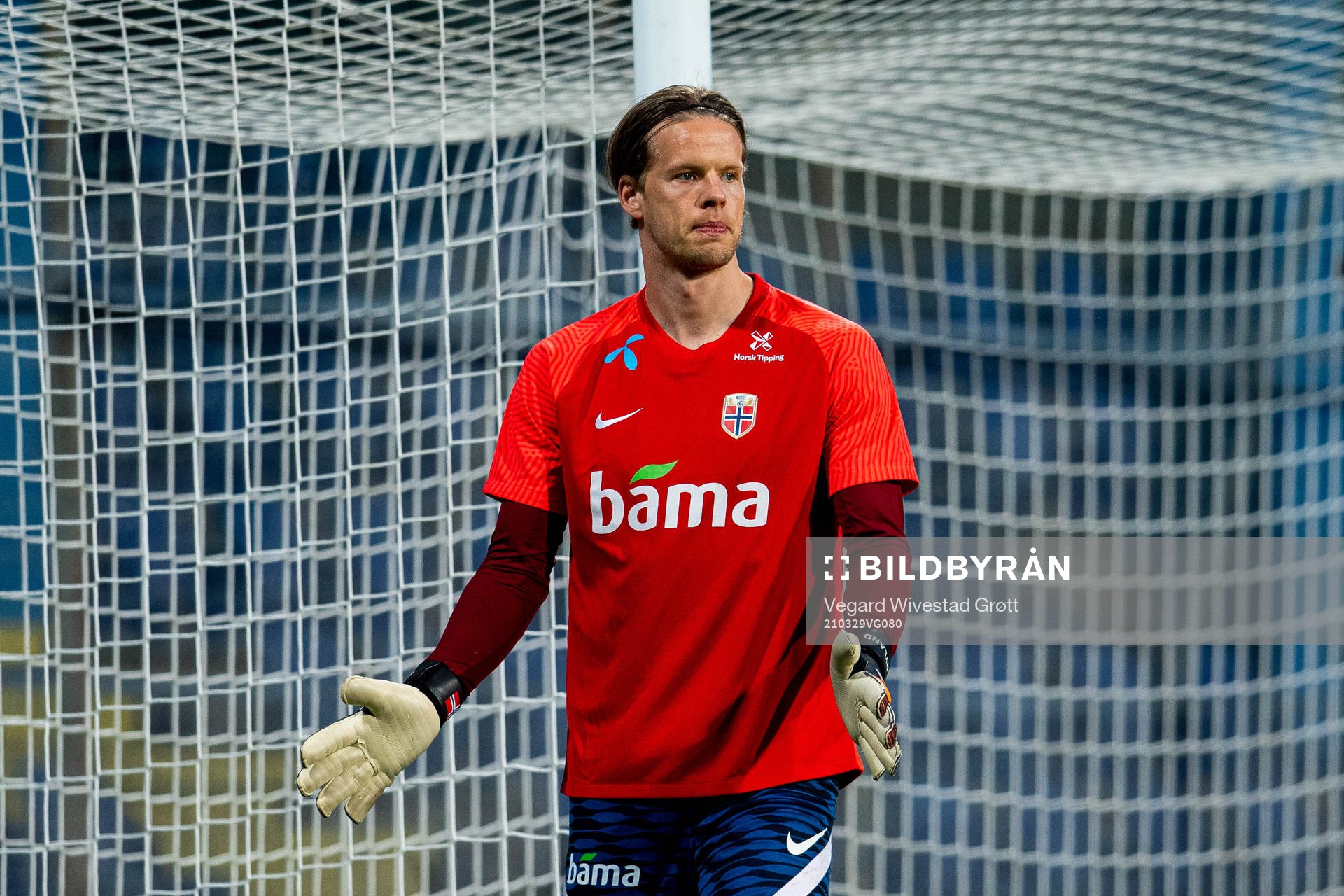 Goalkeeper Ørjan Håskjold Nyland of the Norwegian