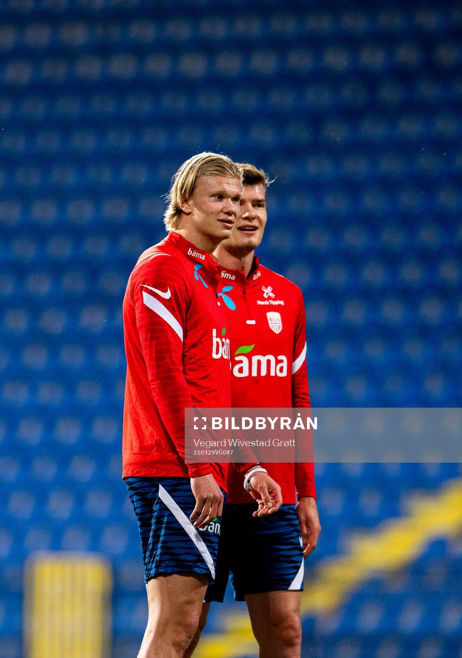 Erling Braut Haaland and Alexander Sørloth of the