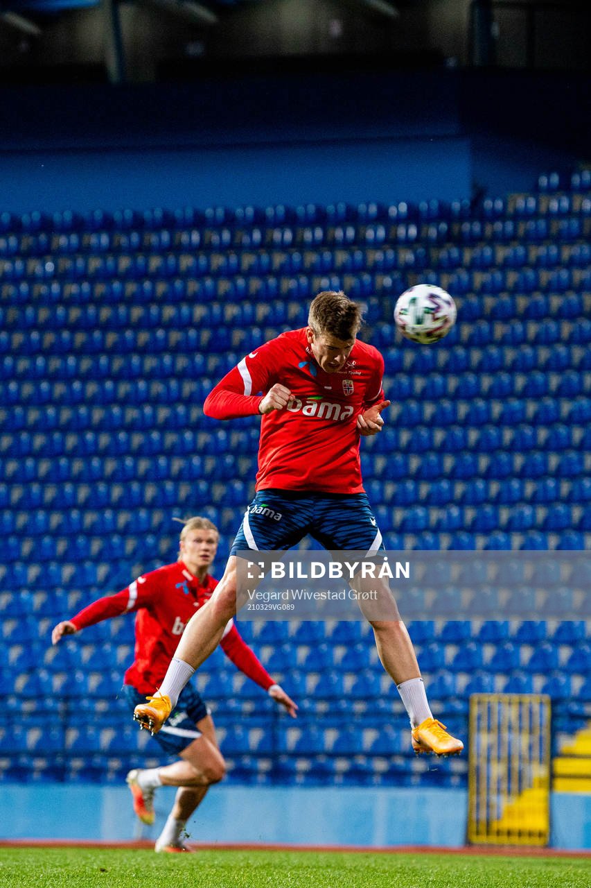 Alexander Sørloth of the Norwegian national football team