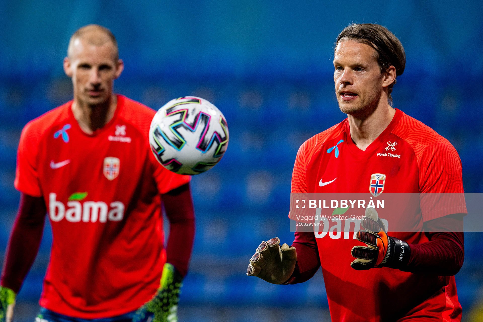 Goalkeeper Ørjan Håskjold Nyland of the Norwegian