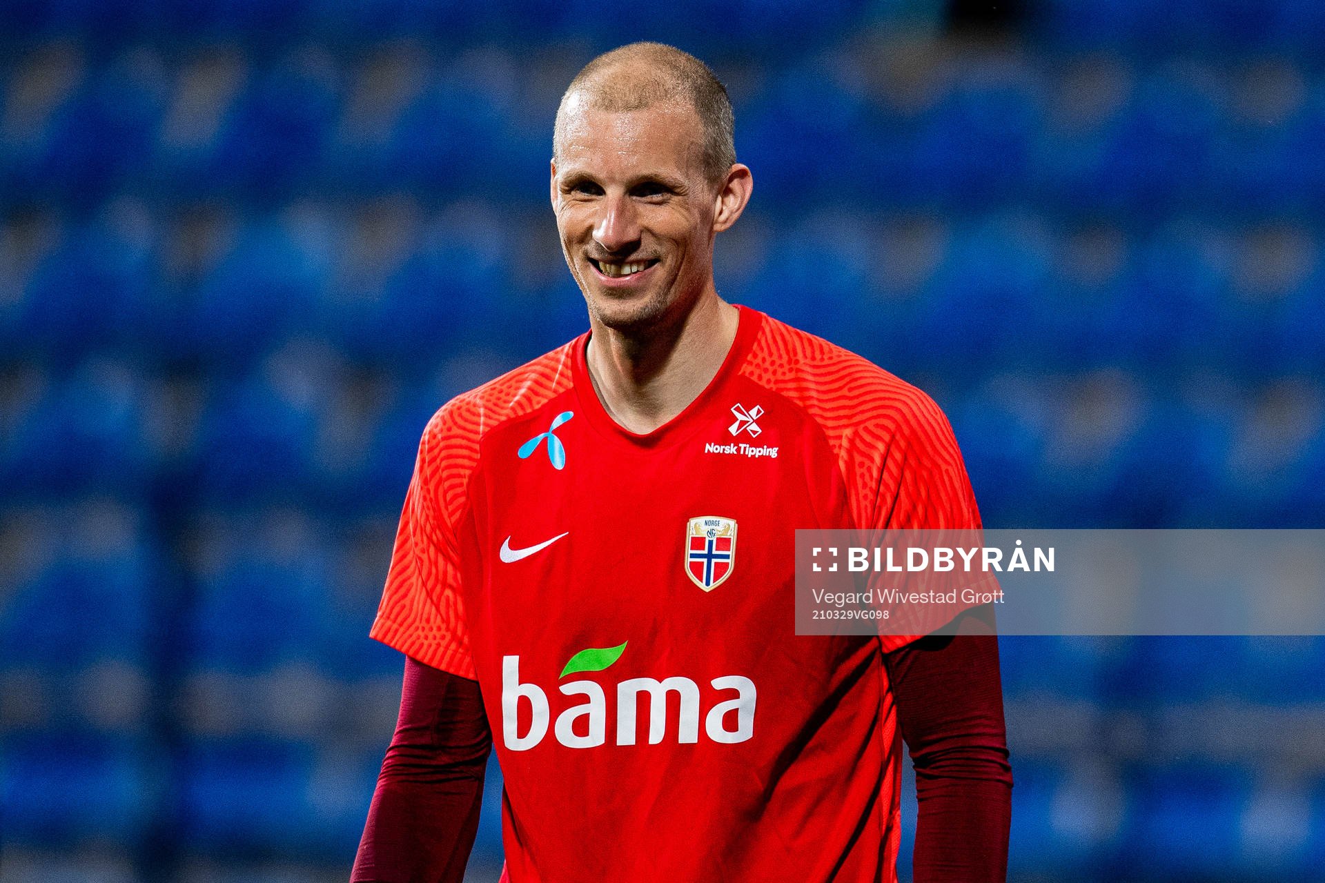 Goalkeeper André Hansen of the Norwegian national football
