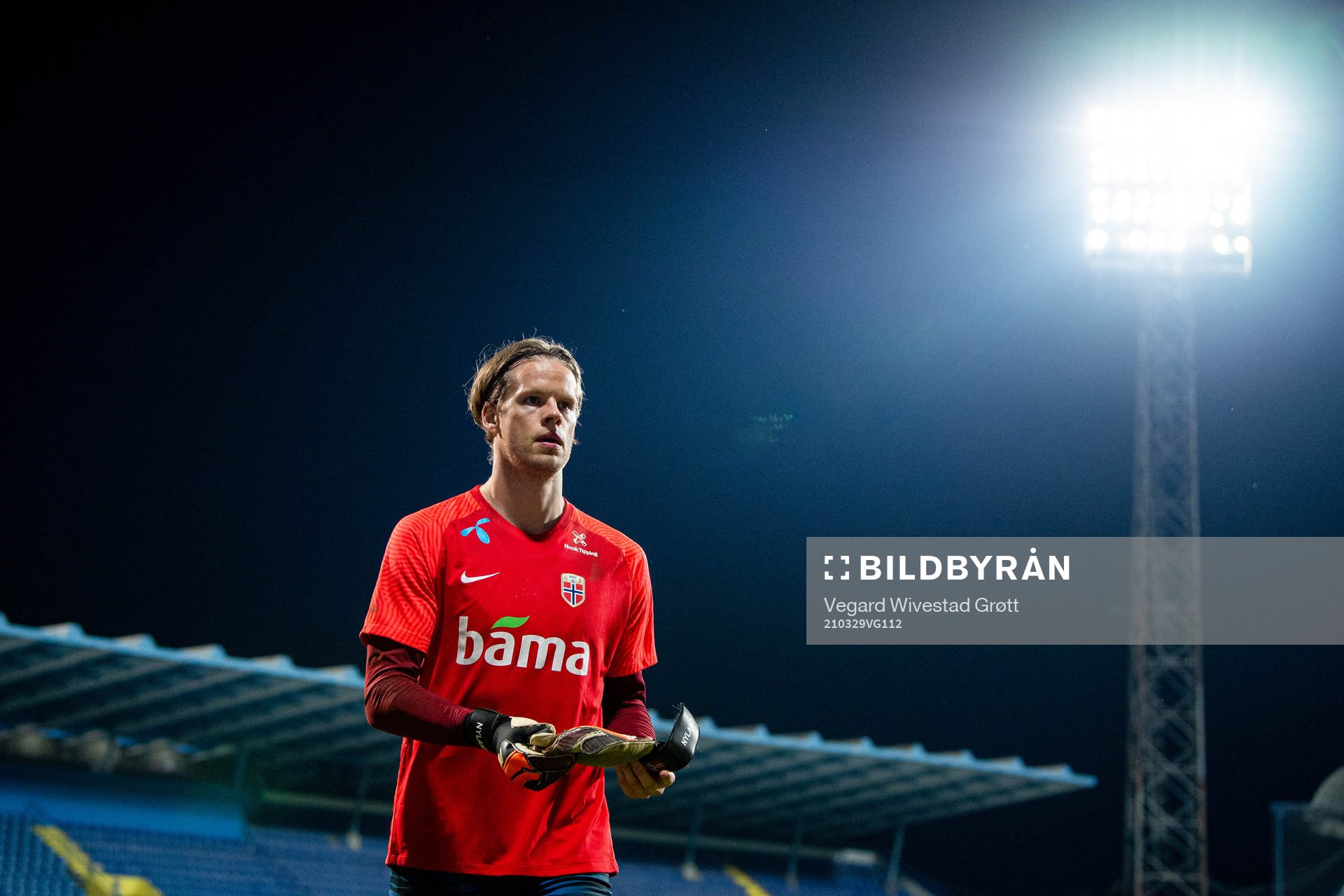 Goalkeeper Ørjan Håskjold Nyland of the Norwegian
