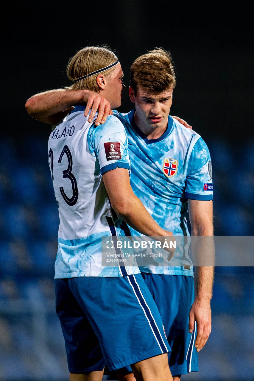 Erling Braut Haaland and Alexander Sørloth of Norway