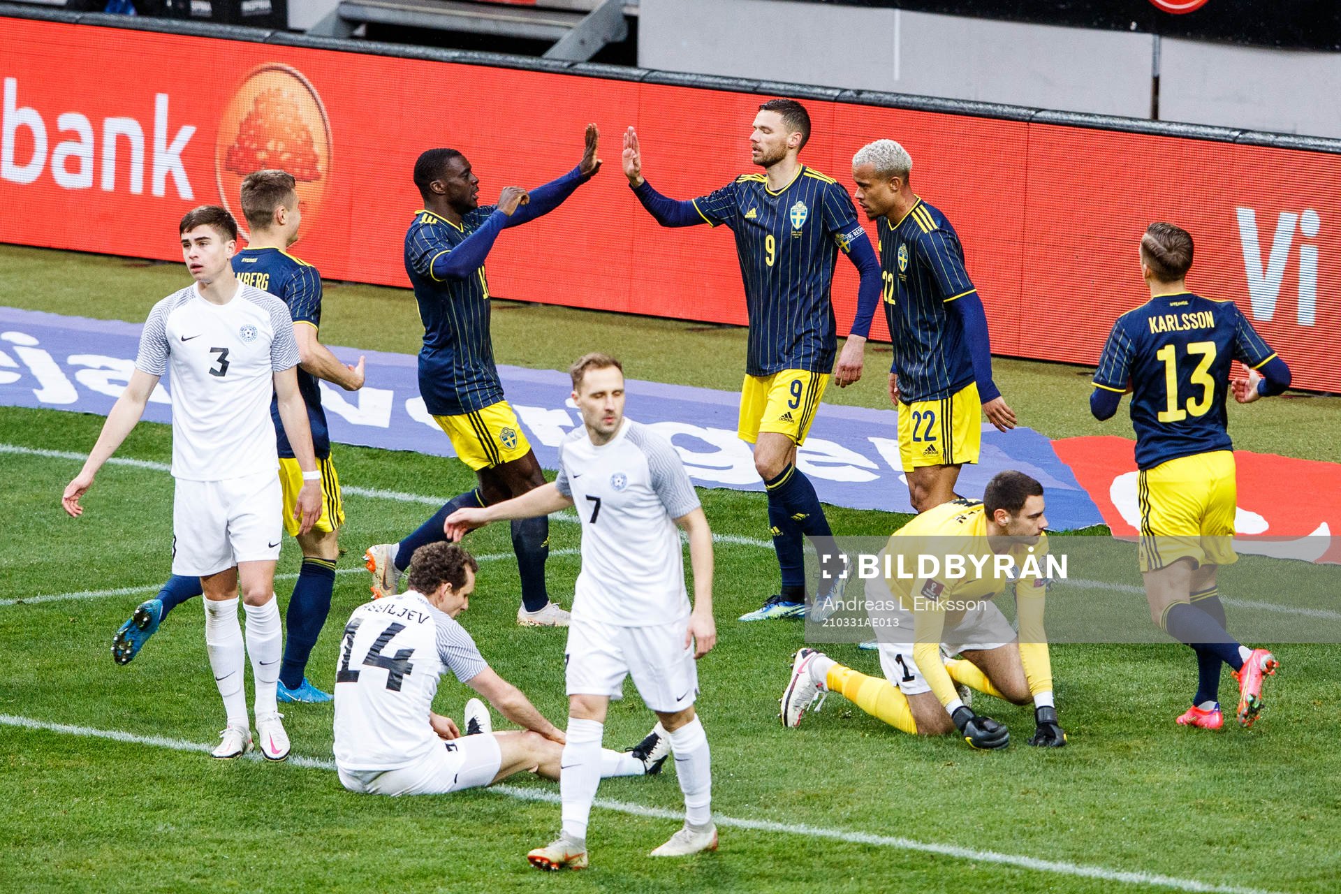 Marcus Berg of Sweden celebrate with teammates