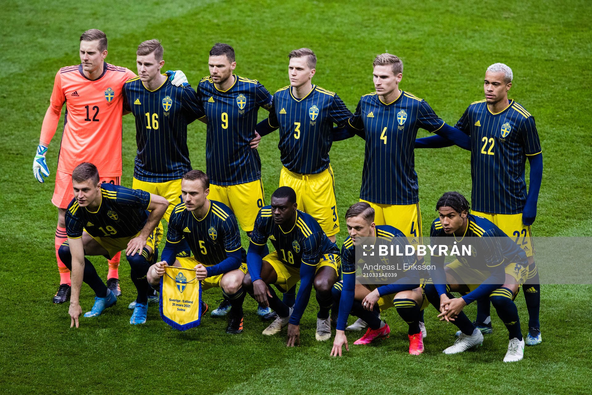 The starting eleven of Sweden Goalkeeper Karl-Johan