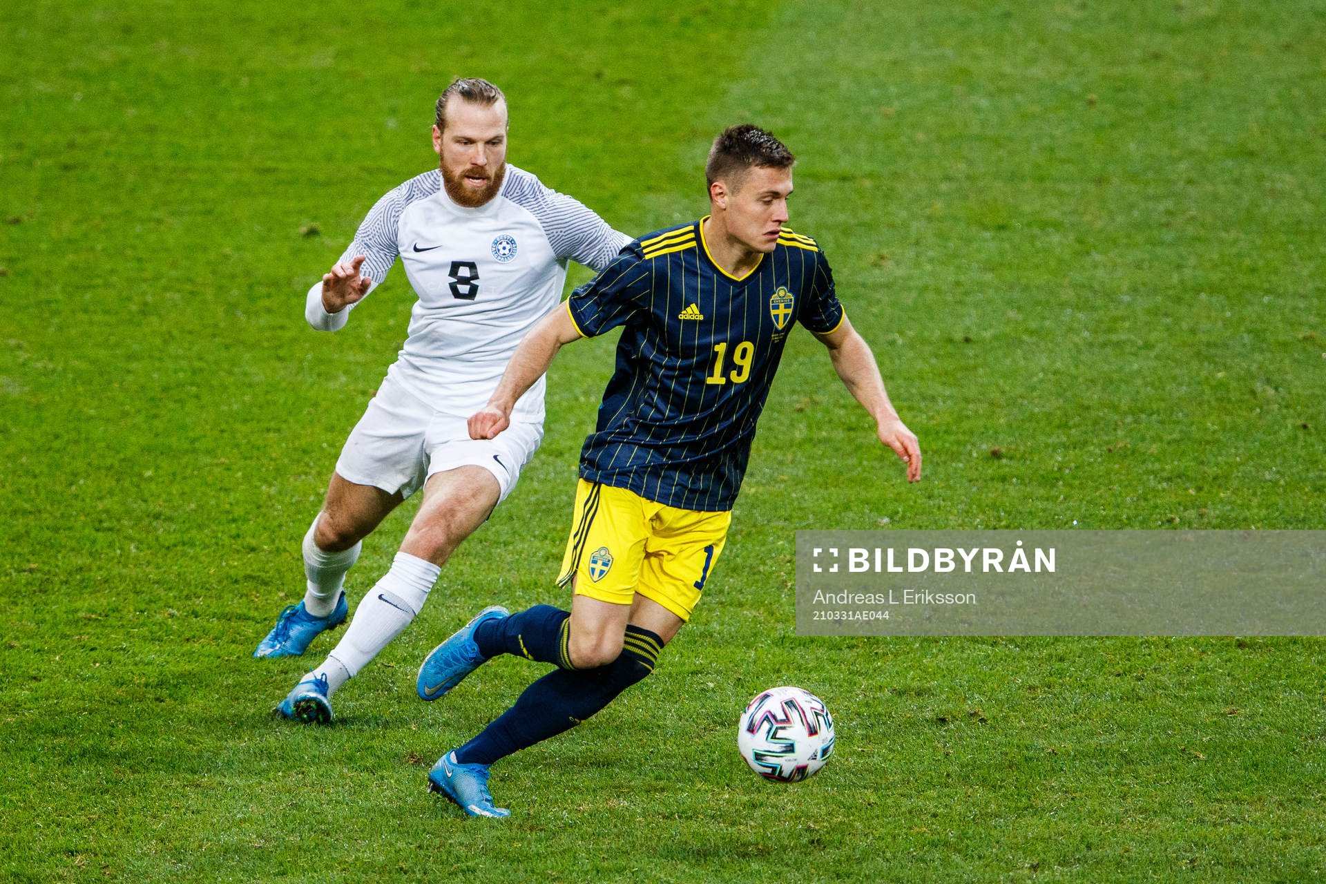 Henri Anier of Estonia and Mattias Svanberg of Sweden