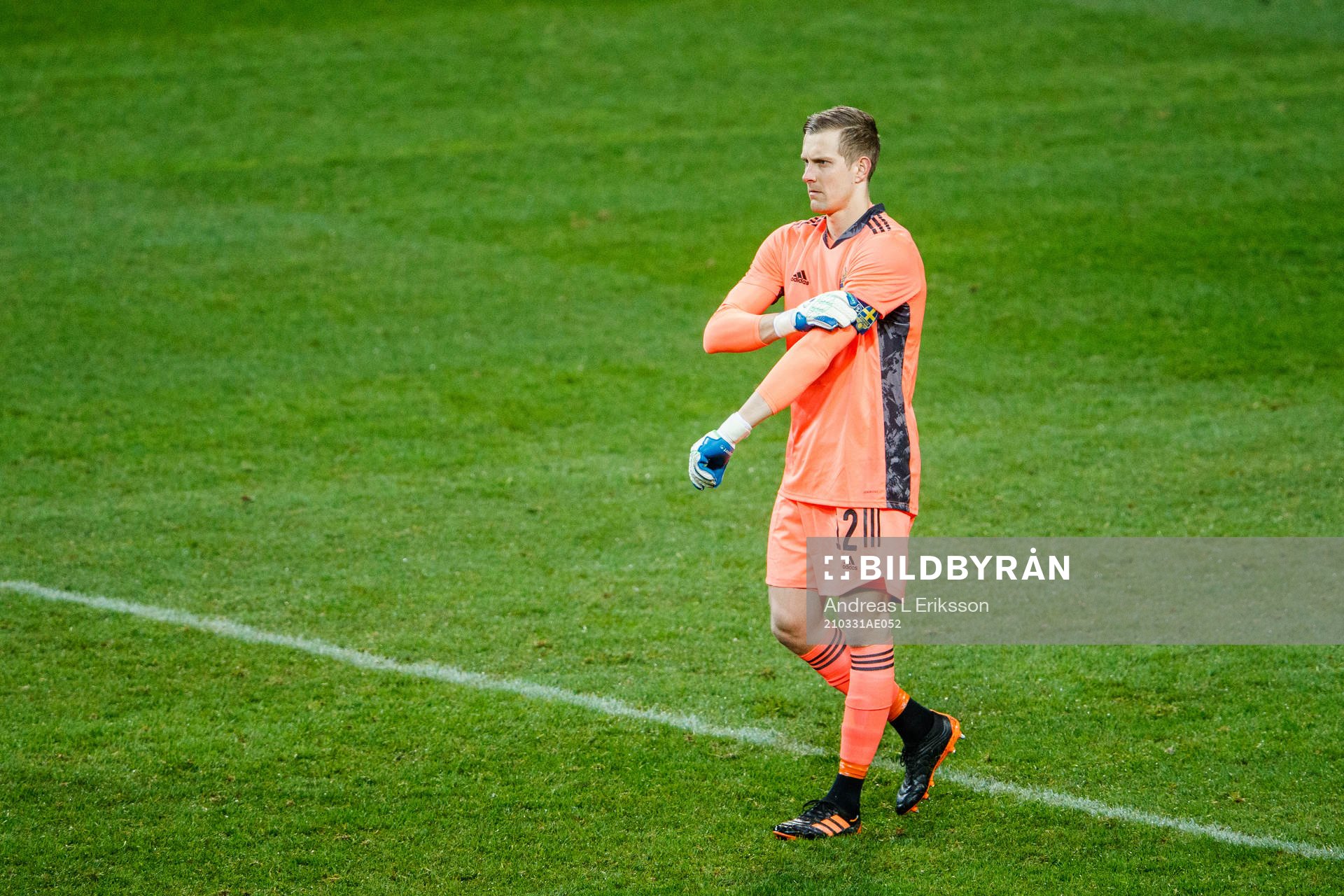 goalkeeper Karl-Johan Johnsson of Sweden with the captains