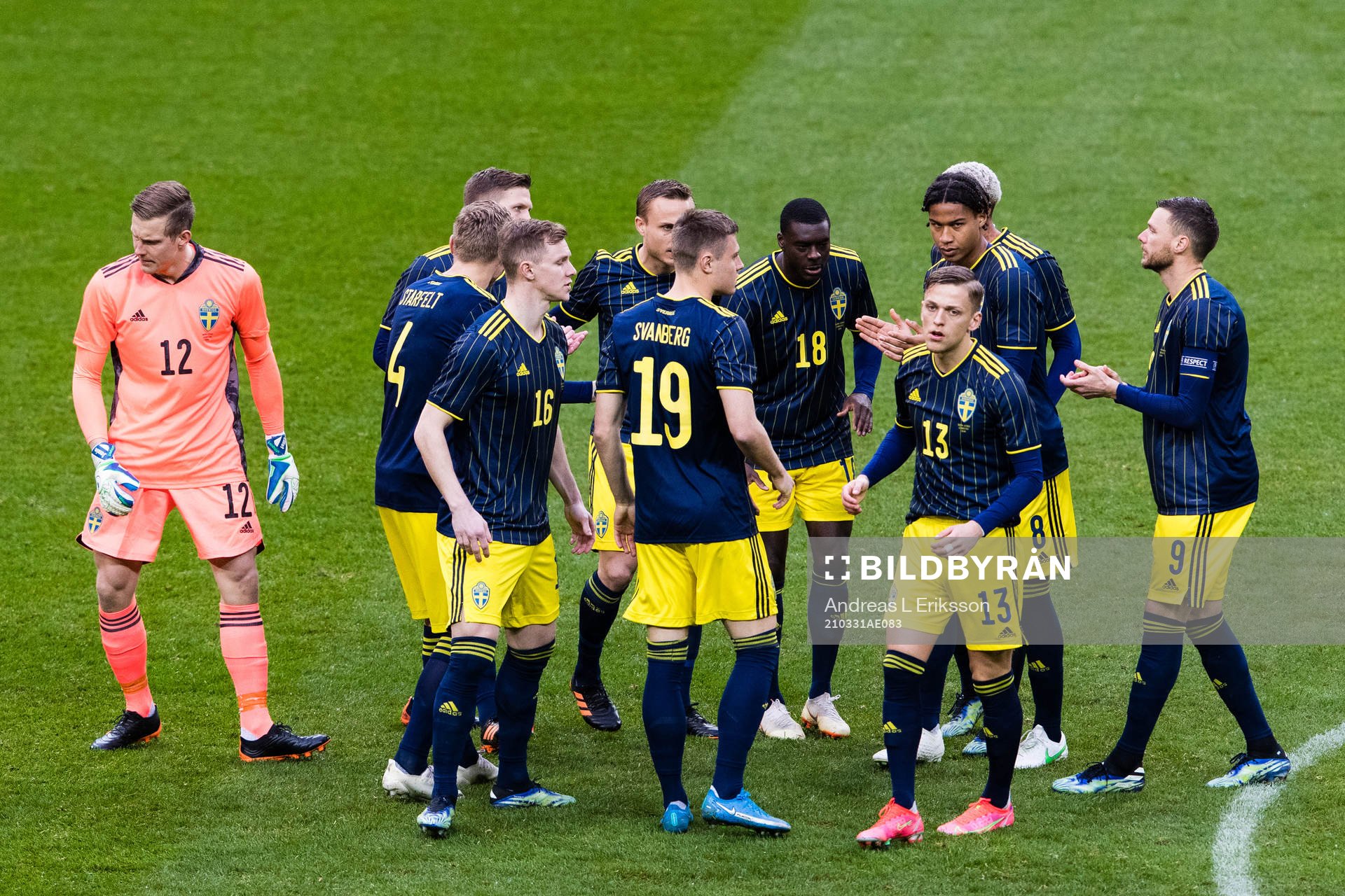 Goalkeeper Karl-Johan Johnsson, Carl Starfelt, Emil Krafth,