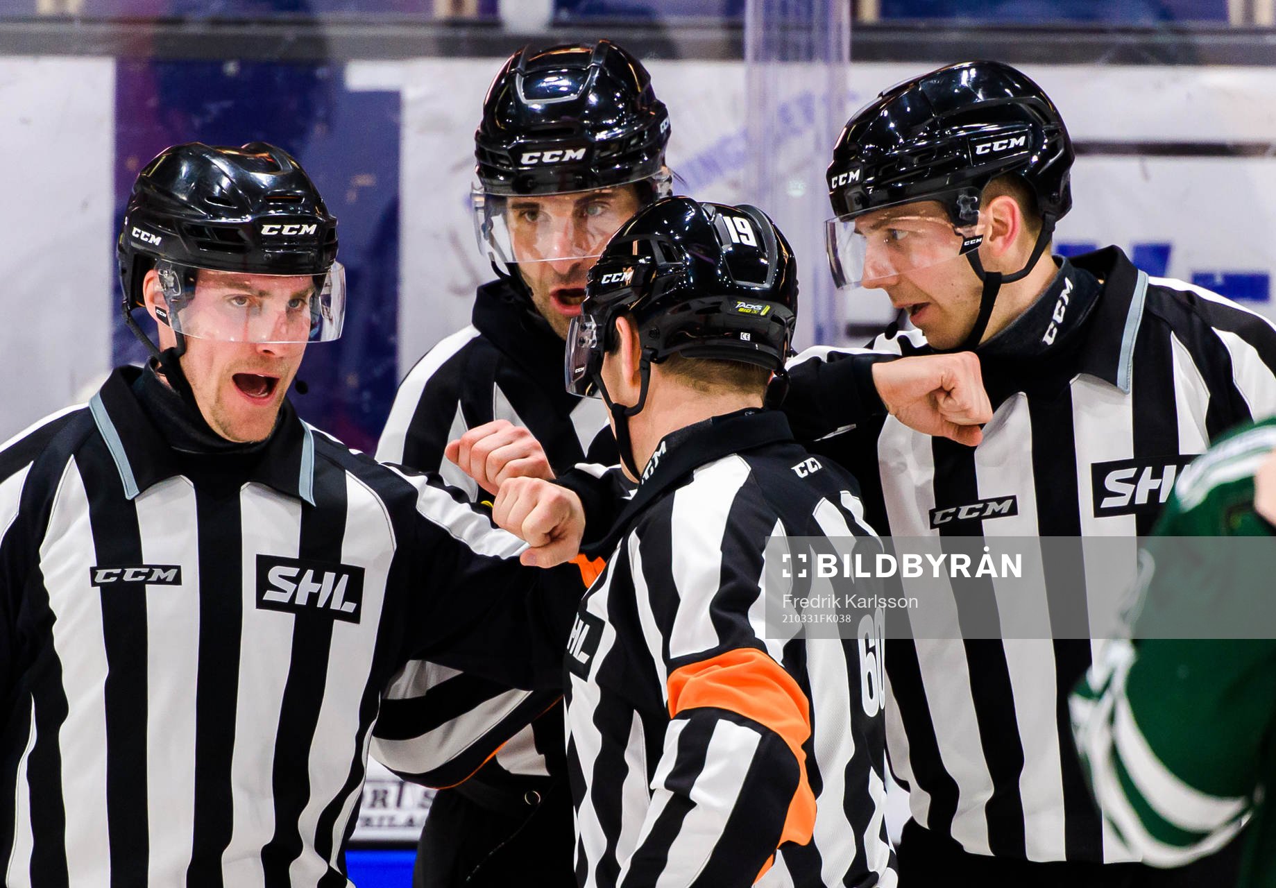 Domare Gustav Jonsson, Mikael Sjöqvist, Wolmer Edqvist och