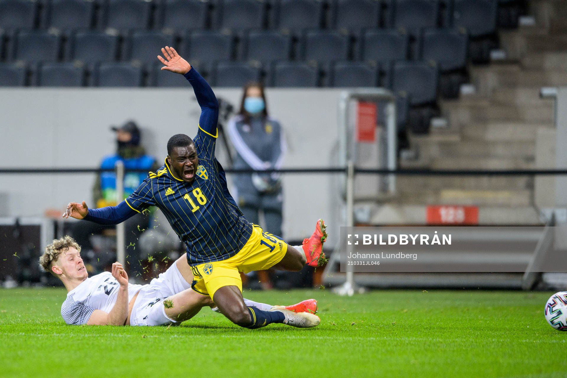 Markus Poom of Estonia and Ken Sema of Sweden